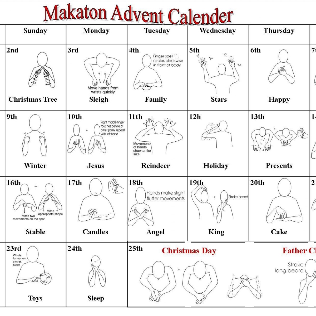 Northway Primary School - Makaton Christmas signs